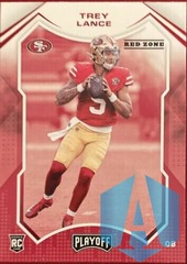 Trey Lance 2021 Playoff Red Zone Parallel Rookie Card #203 San Francisco 49ers